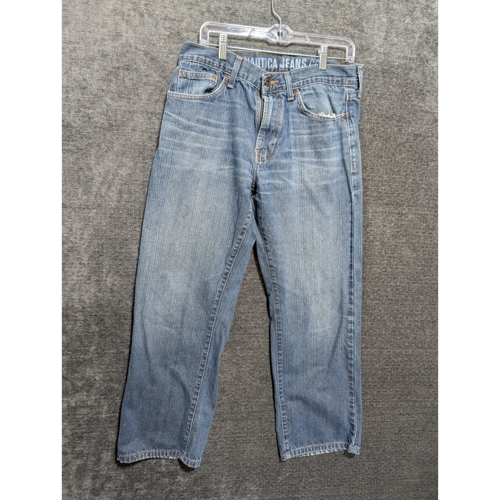 Nautica Jeans Co Mens Loose Fit Blue Denim Jeans Medium Wash 33x27 1004